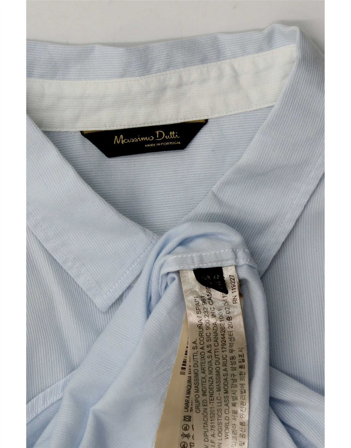 Massimo Dutti dameskjorte str. 42 Stor blå nålestribet bomuld