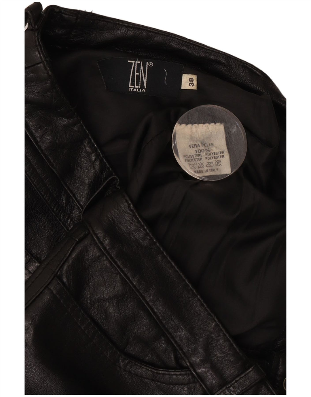 Zen Dame Læderbukser EU 38 Medium W28 L26 Sort Læder