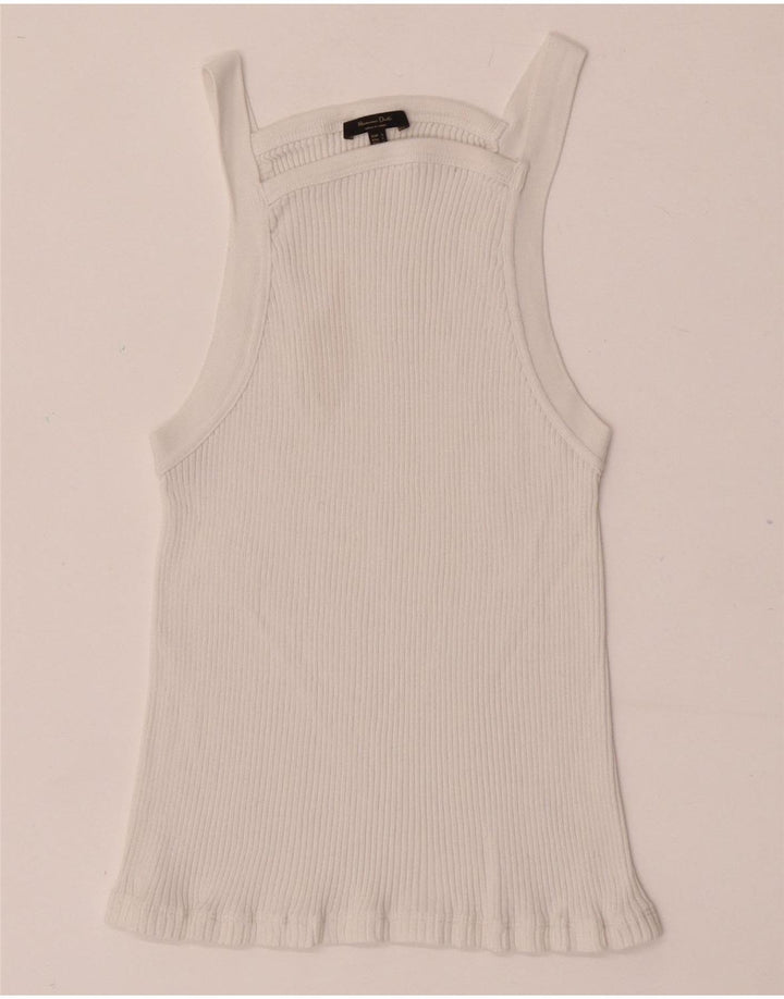 Massimo Dutti Dame Crop Vest Top UK 14 Large White