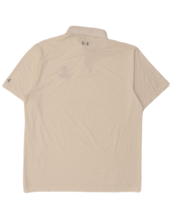 Under Armour Herre Heat Gear Polo Shirt Large White