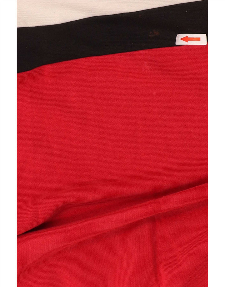 Fila Herre Grafisk Sweatshirt Jumper Stor Rød Colourblock Bomuld