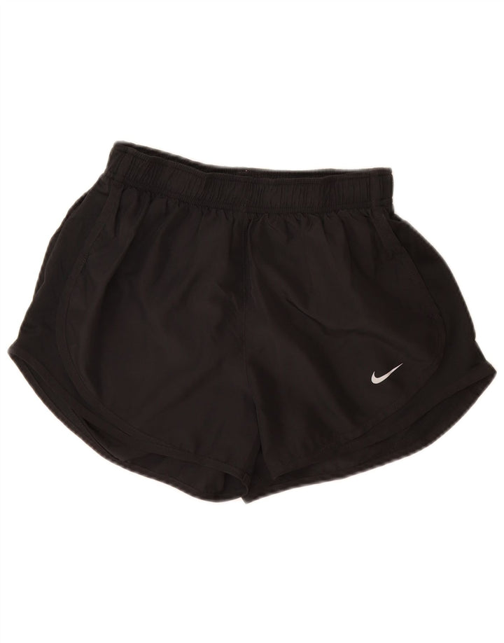 Nike Dame Dri Fit Sport Shorts UK 8 Small Black Polyester