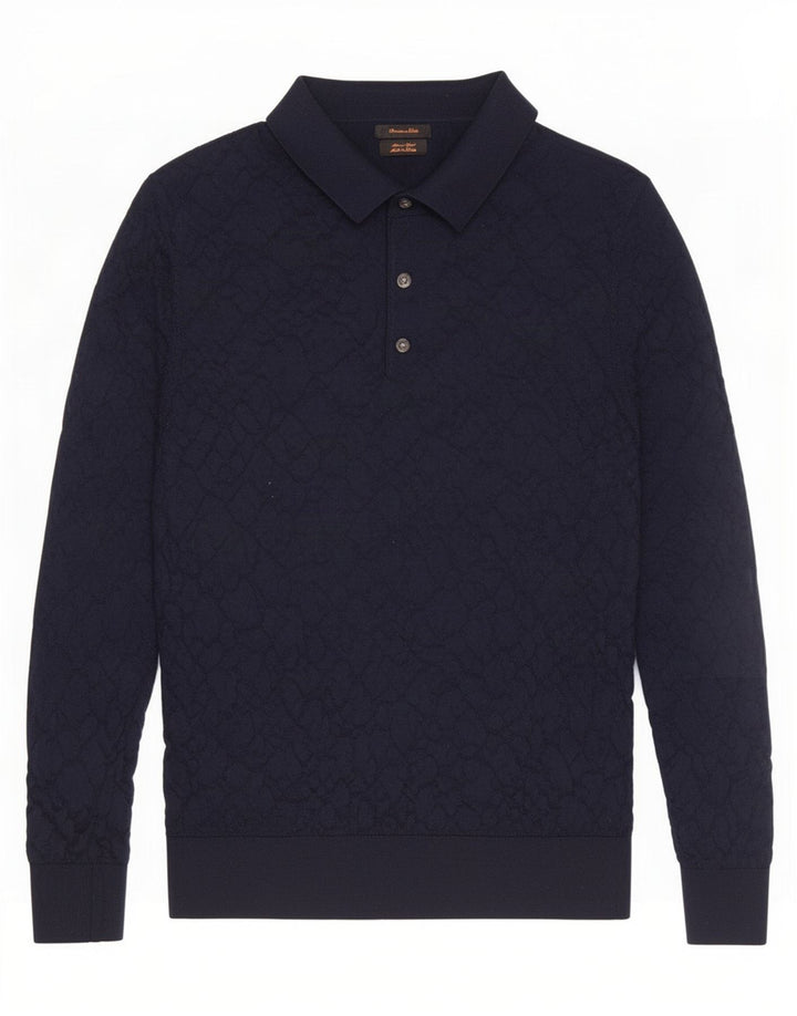 Massimo Dutti Herre Polo Neck Jumper Sweater Medium Marineblå Uld