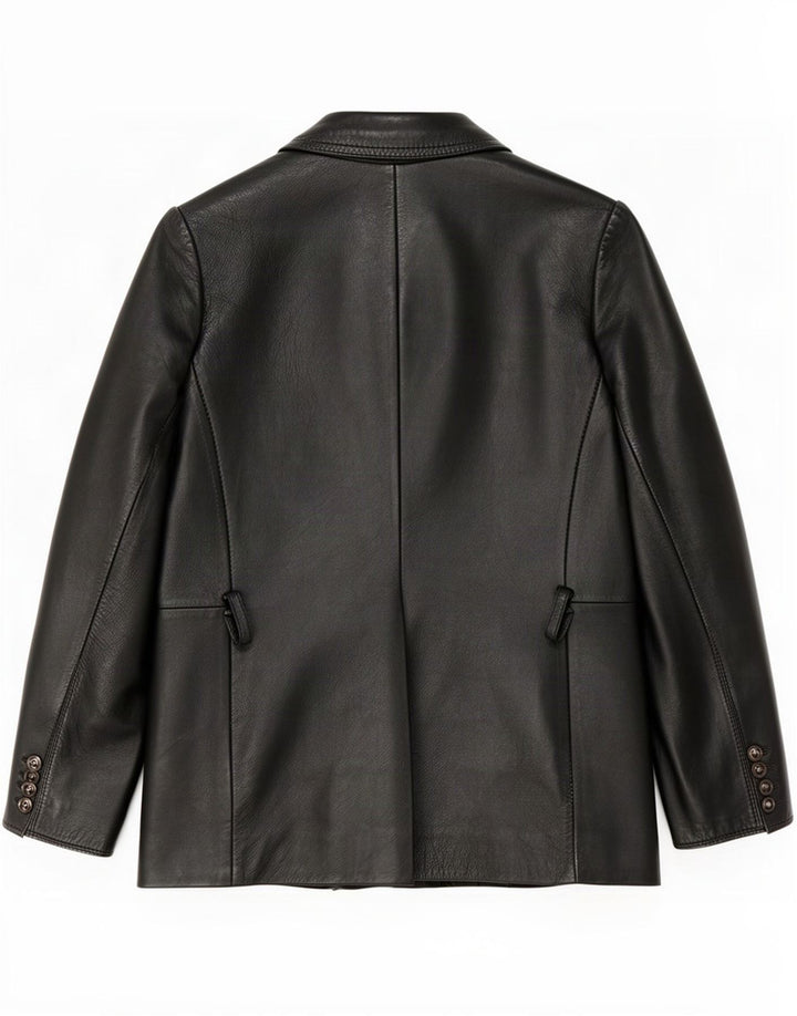 Vintage læderjakke til kvinder UK 10 Small Black