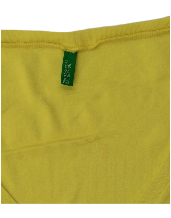 Benetton Dame T-Shirt Top UK 10 Lille Gul