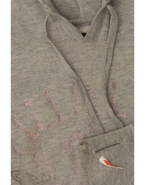 Hurley Dame Grafisk Hoodie Jumper UK 10 Small Grey Flecked Bomuld
