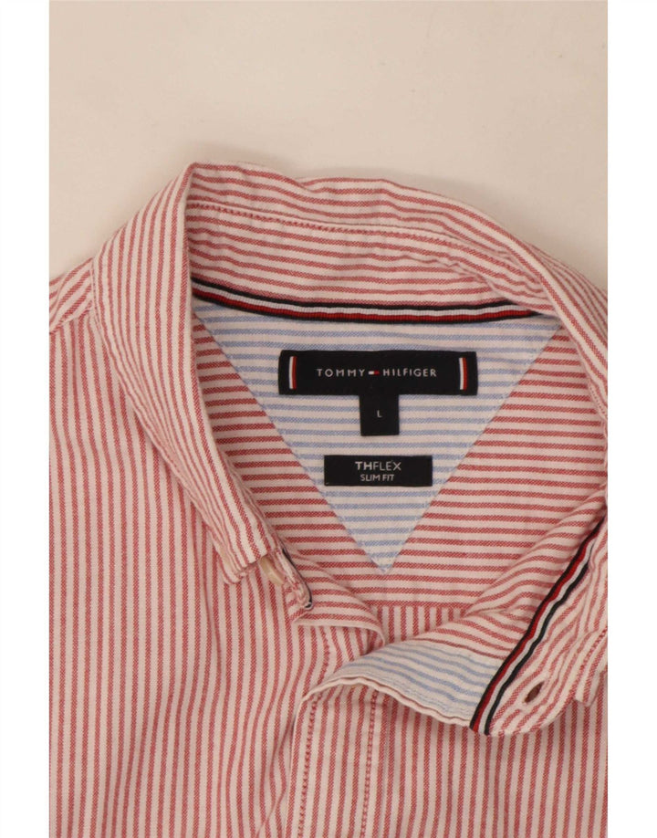 Tommy Hilfiger Herre Slim Fit skjorte Stor rød nålestribe