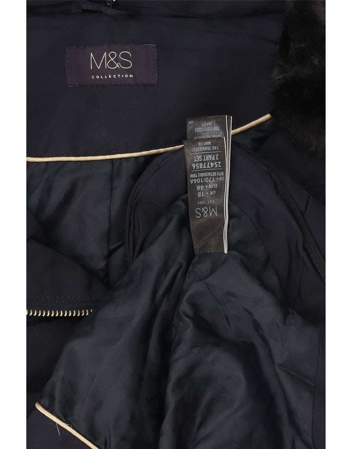 Marks & Spencer polstret jakke til kvinder UK 18 XL marineblå polyester