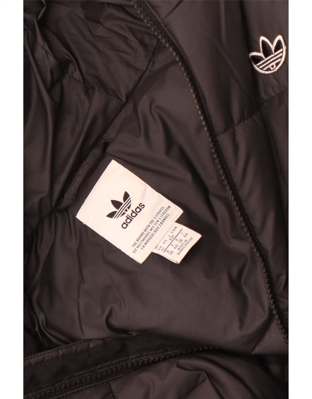 Adidas Polstret hættejakke til kvinder UK 12 Medium Sort Polyester