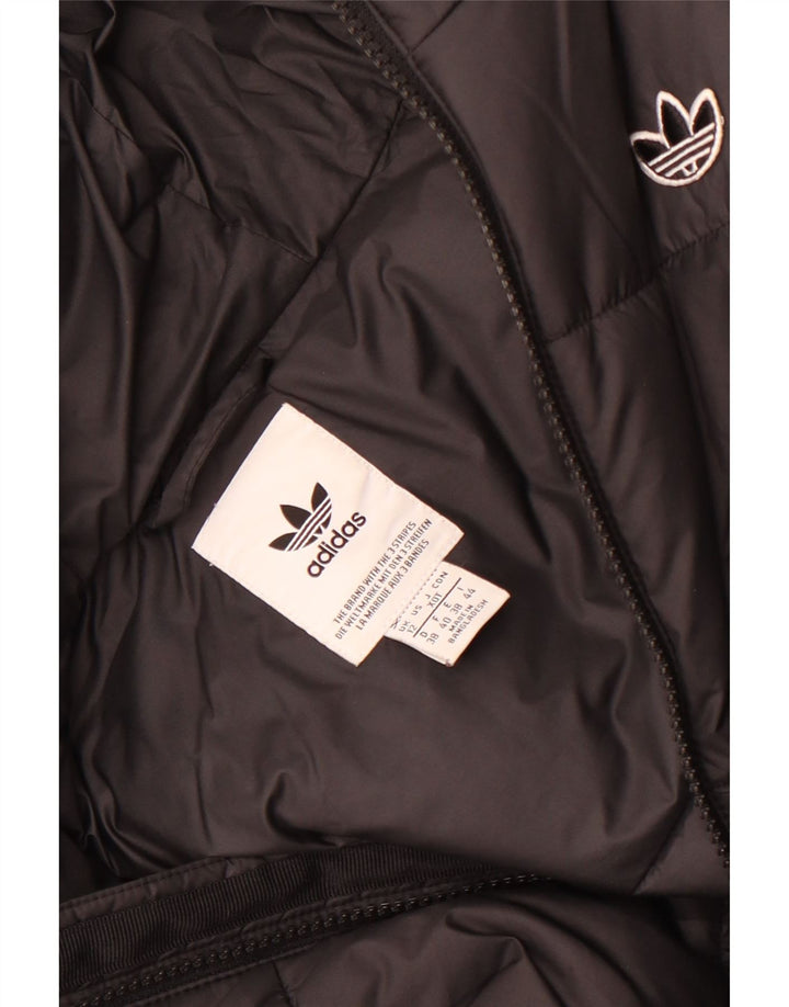 Adidas Polstret hættejakke til kvinder UK 12 Medium Sort Polyester