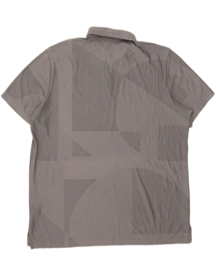 Adidas Herre Loose Fit Polo Shirt 2XL Grå Geometrisk Polyester