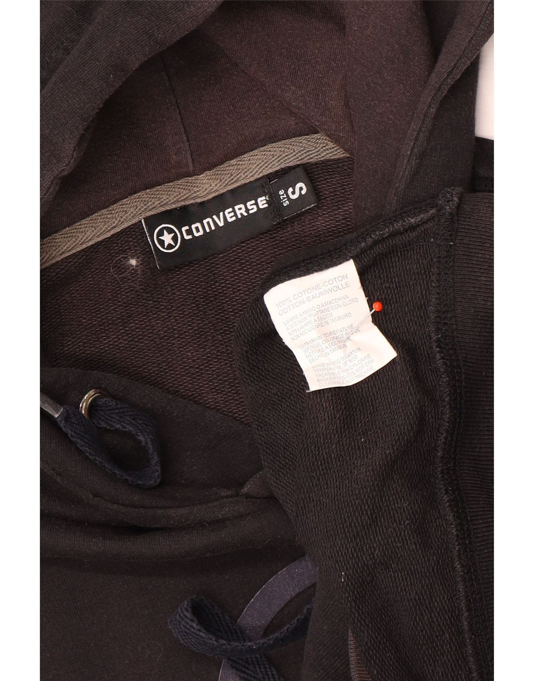 Converse Grafisk hættetrøje til mænd, lille sort bomuld