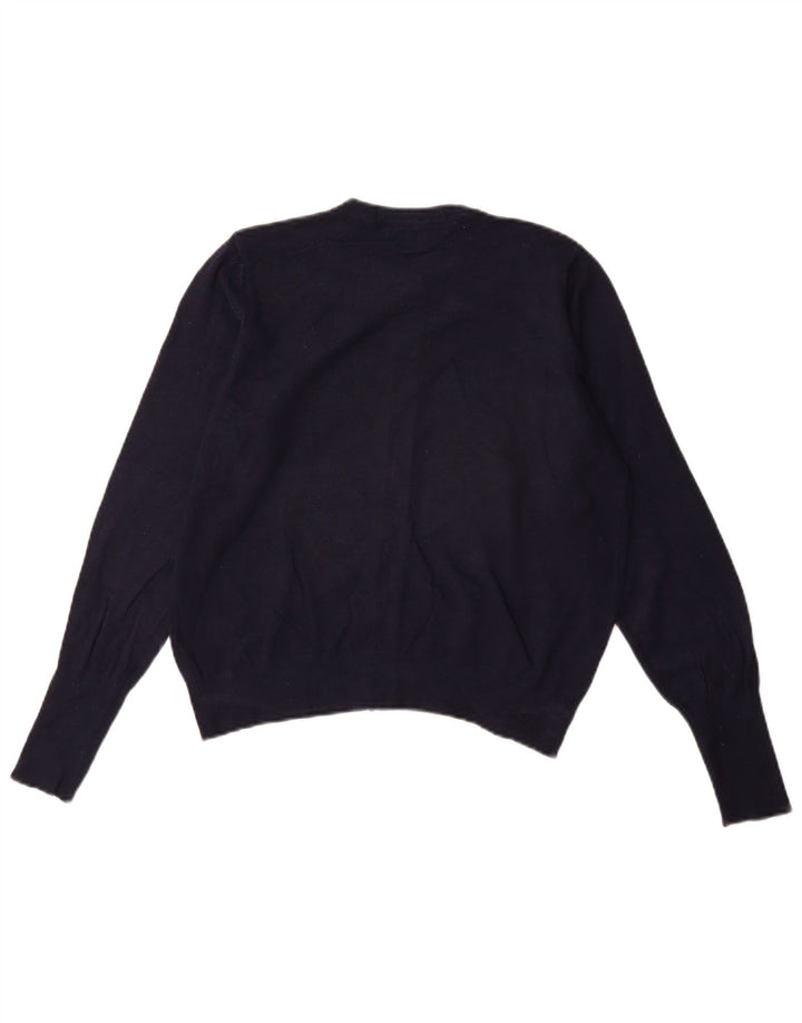 Marks & Spencer Dame Cardigan Sweater UK 14 Large Navy Blue Viscose