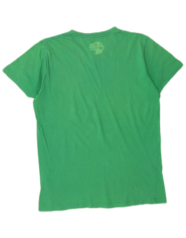 Element Herre Grafisk T-Shirt Top Medium Grøn Bomuld