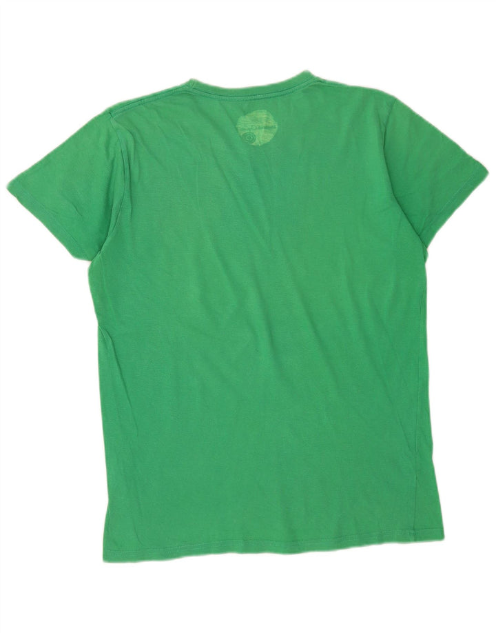 Element Herre Grafisk T-Shirt Top Medium Grøn Bomuld