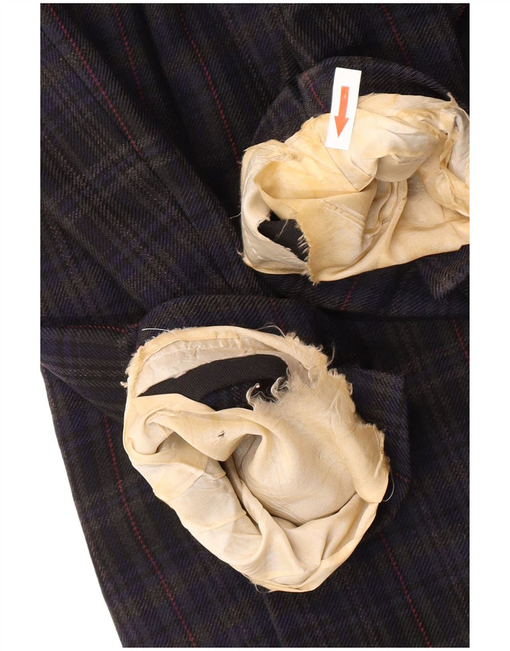 Pal Zileri Herre Double Breasted Blazer Jacket IT 50 Large Navy Blue Check
