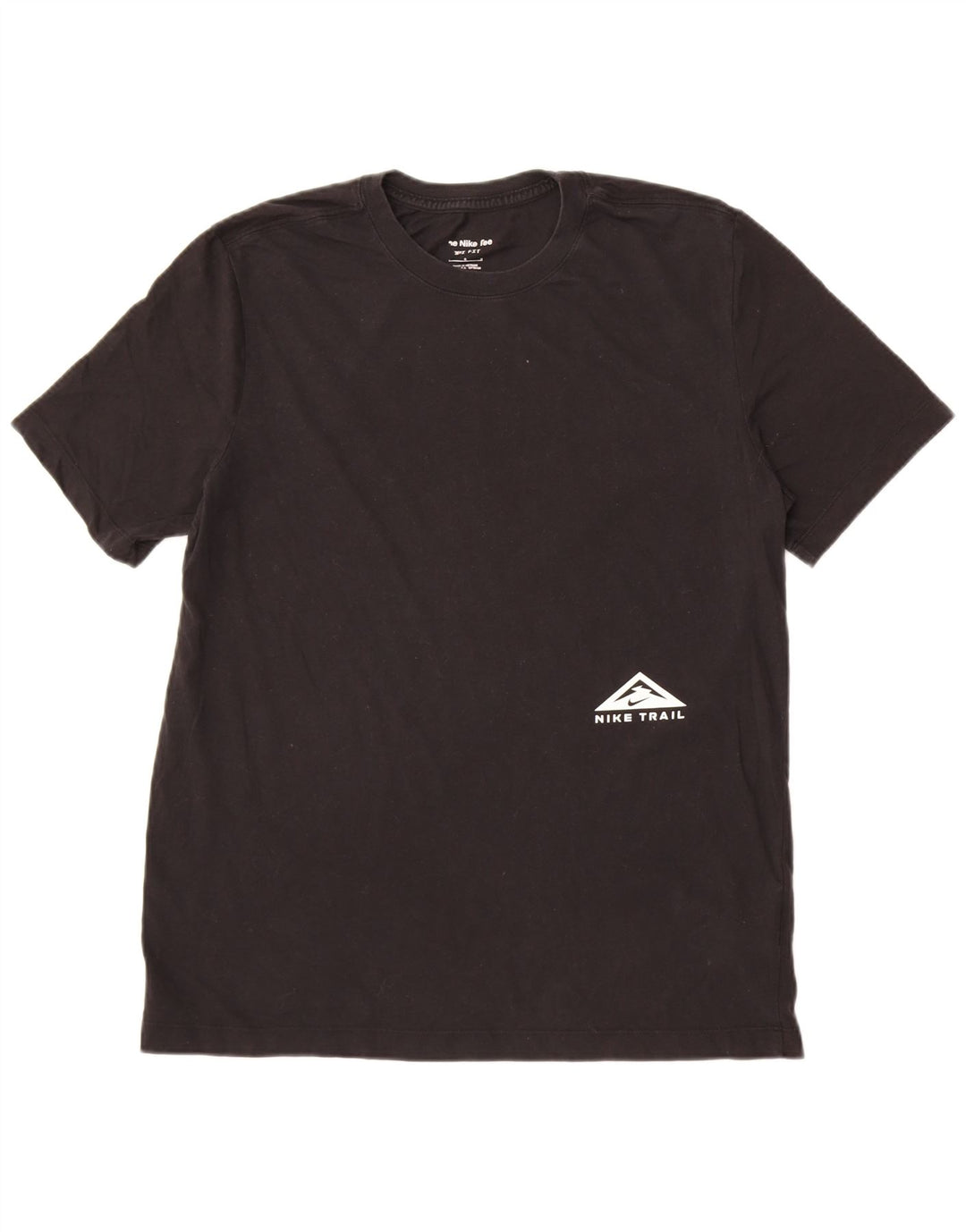 Nike Herre Dri Fit Grafisk T-Shirt Top Stor Sort Bomuld