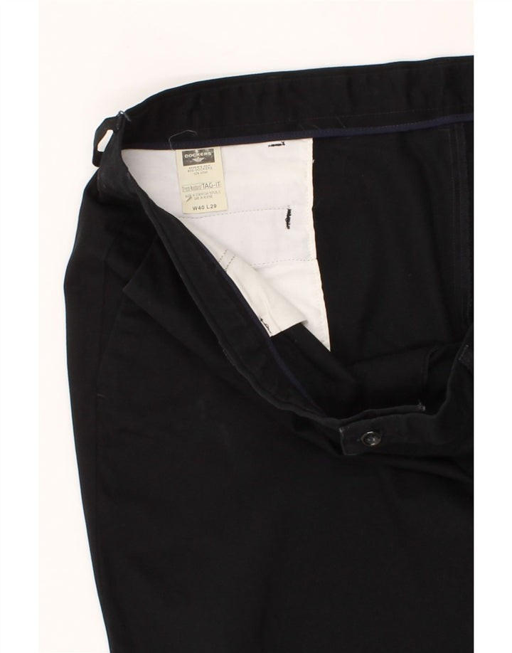 DOCKERS Mens Slim Chino Trousers W40 L29 Black Cotton Vintage Dockers and Second-Hand Dockers from Messina Hembry 