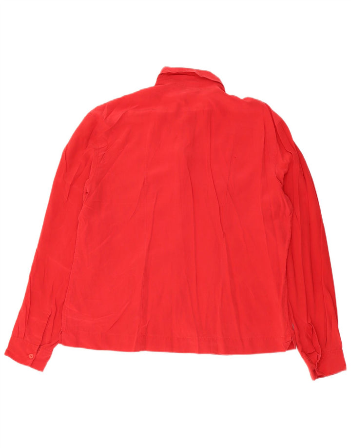 Andrea Mare Dame Skjorte Bluse UK 16 Large Red Silk