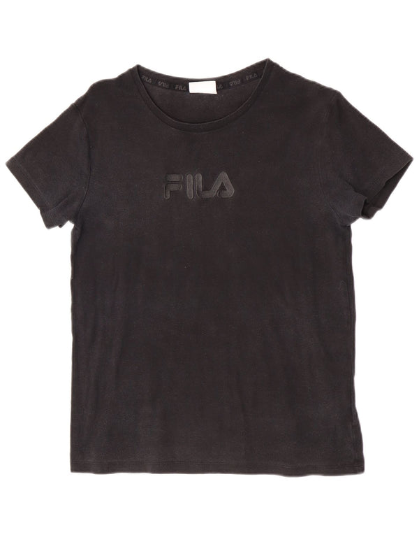Fila Boys Grafisk T-Shirt Top 11-12 År Sort Bomuld