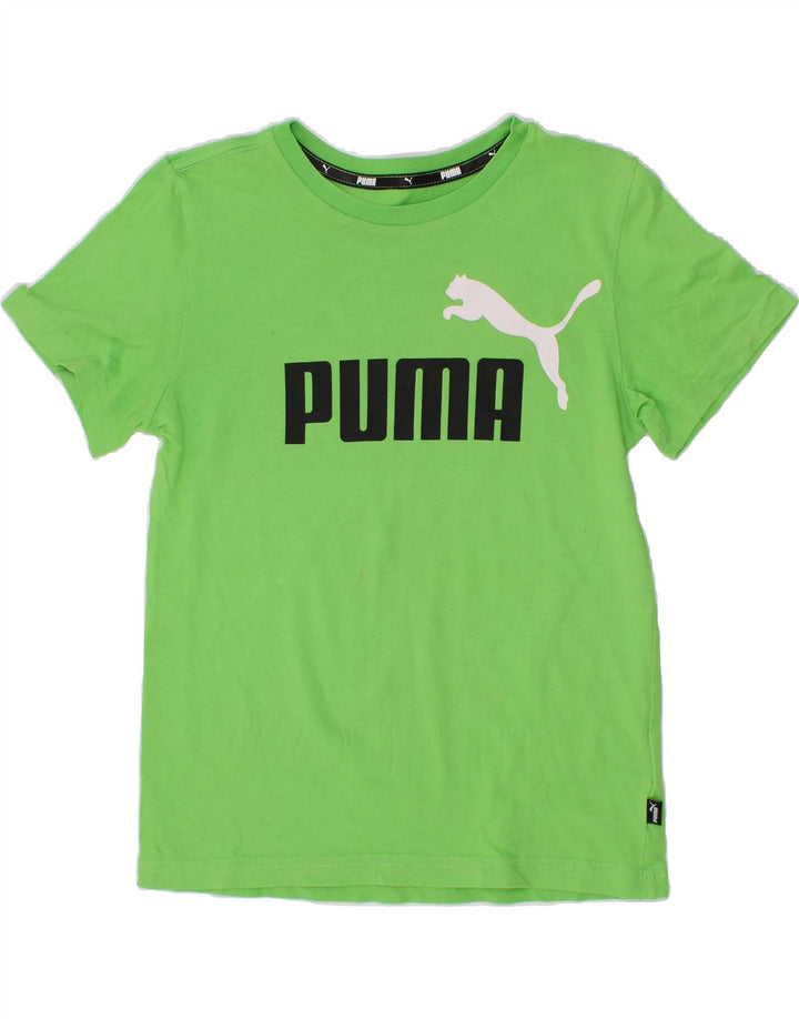 PUMA Boys Graphic T-Shirt Top 9-10 Years Medium  Green Cotton Vintage Puma and Second-Hand Puma from Messina Hembry 