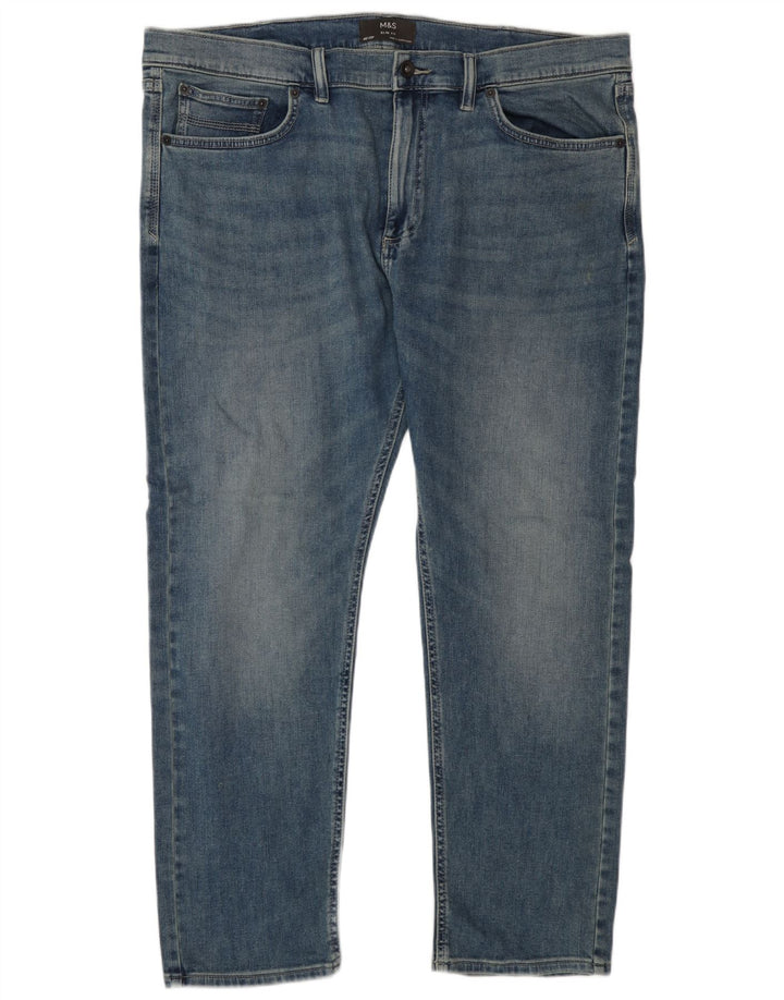 Marks & Spencer Herre Slim Jeans W40 L29 Blå Bomuld