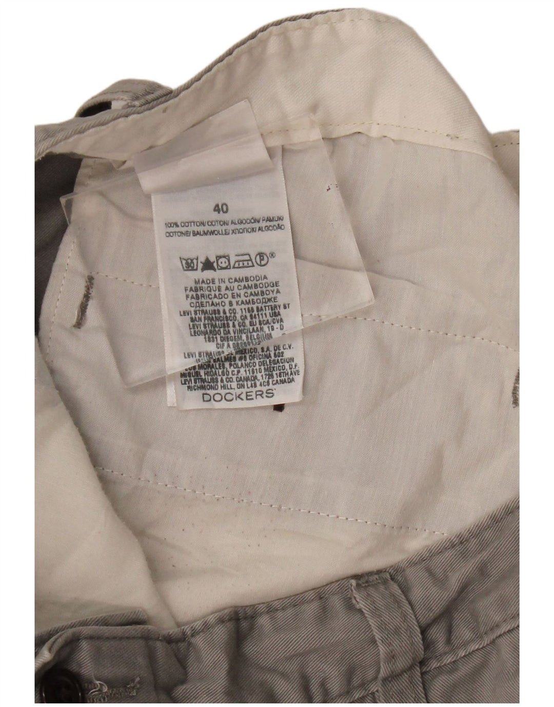 DOCKERS Herre Cargo Shorts W40 XL Grå Bomuld