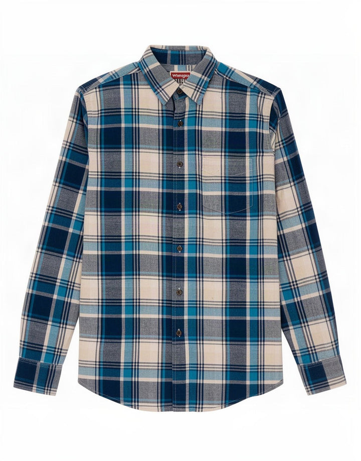 Wrangler Herreskjorte Medium Blue Check