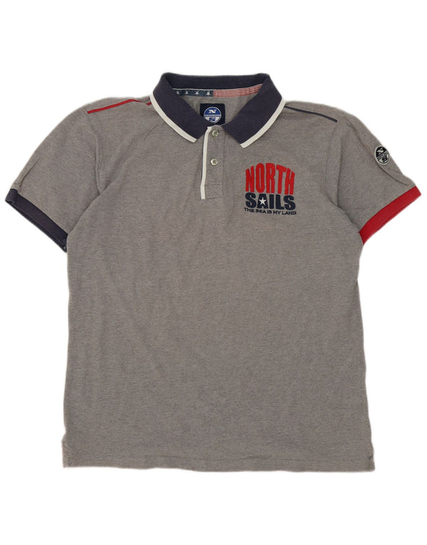 North Sails Herre Grafisk Rugby Polo Shirt XL Grå Bomuld