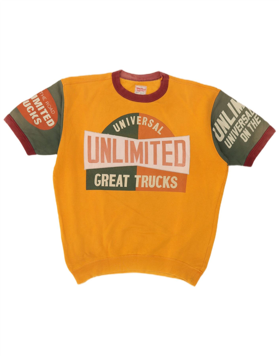 Ubegrænset kortærmet sweatshirt til mænd Medium Gul Colourblock