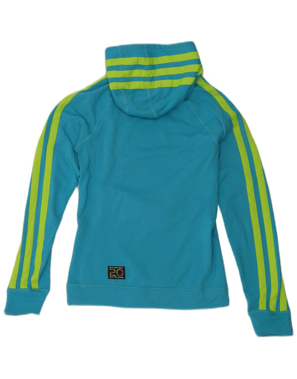 Adidas Dame Hoodie Jumper UK 14 Medium Blue Polyester