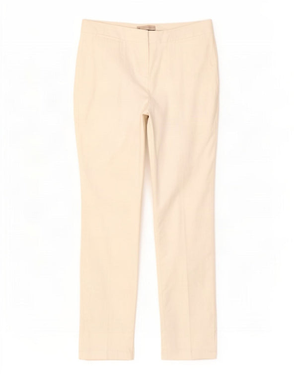 Marks & Spencer Kvinder Højtaljede Casual Bukser UK 14 Large W34 L32 White