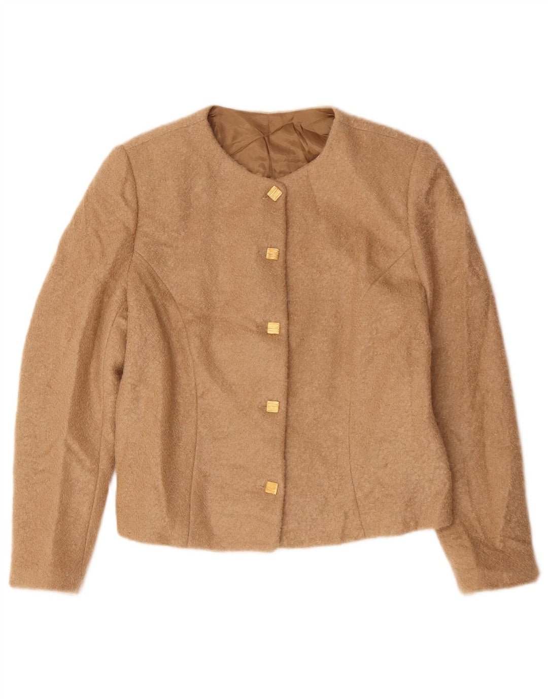 Vintage dame 5-knaps blazerjakke UK 14 Medium Beige