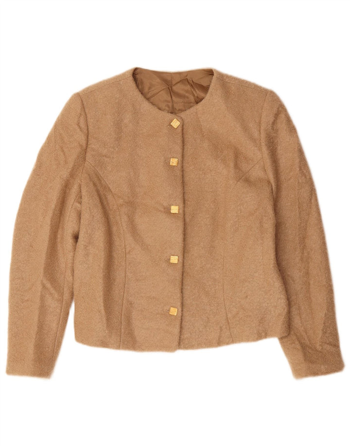Vintage dame 5-knaps blazerjakke UK 14 Medium Beige