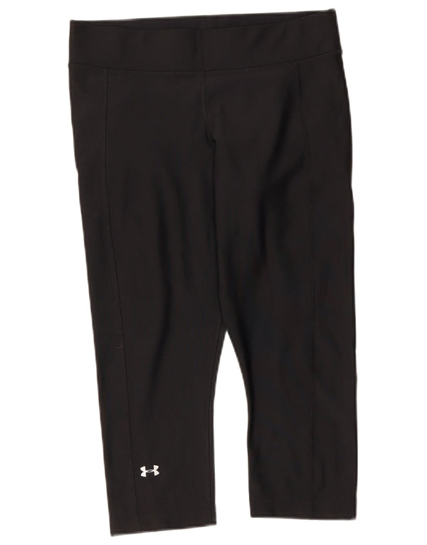 Under Armour Womens Heat Gear Capri Leggings UK 14 Large Black