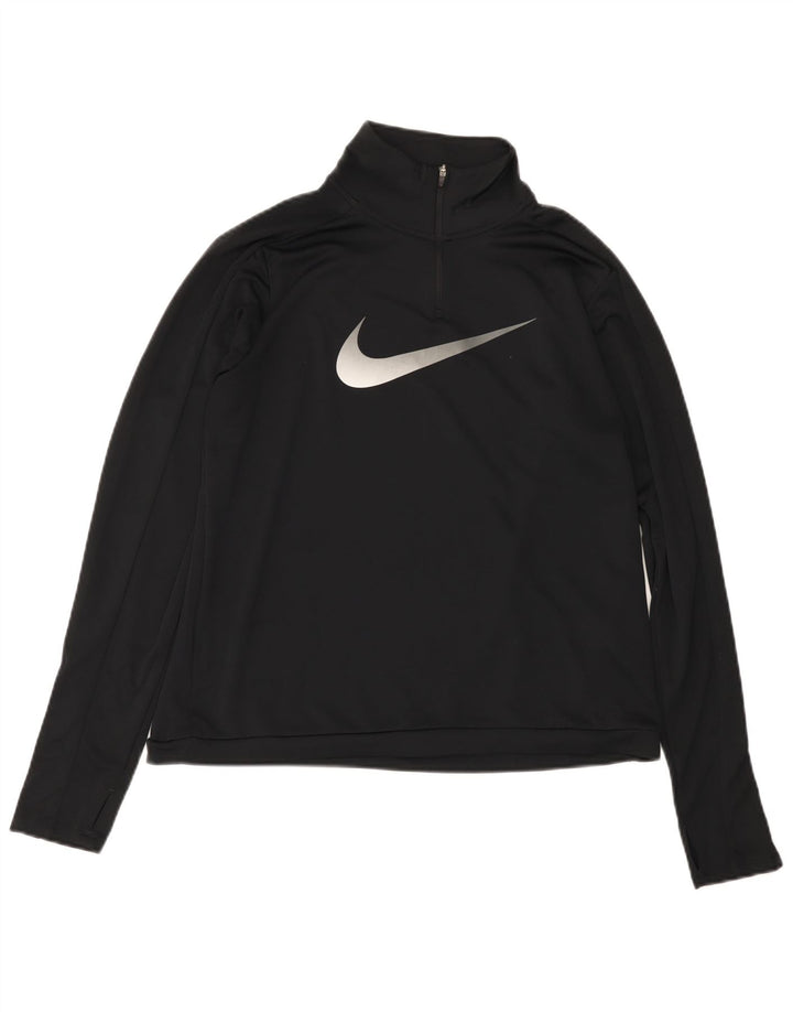 Nike Dame Dri Fit Grafisk Pullover Træningsdragt Top UK 16 Large Sort