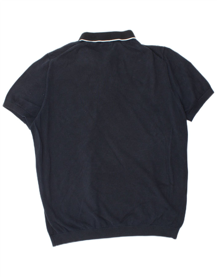 Massimo Dutti herre polo skjorte 2XL marineblå bomuld