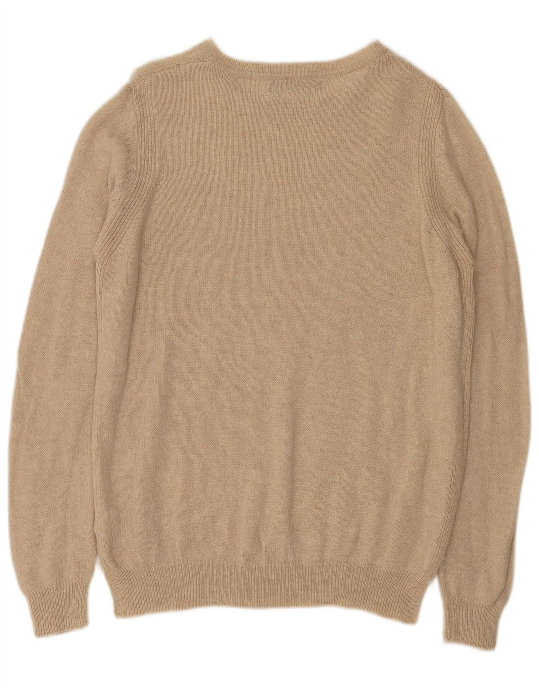 Marks & Spencer Dame Boat Neck Jumper Sweater UK 14 Stor Beige Uld