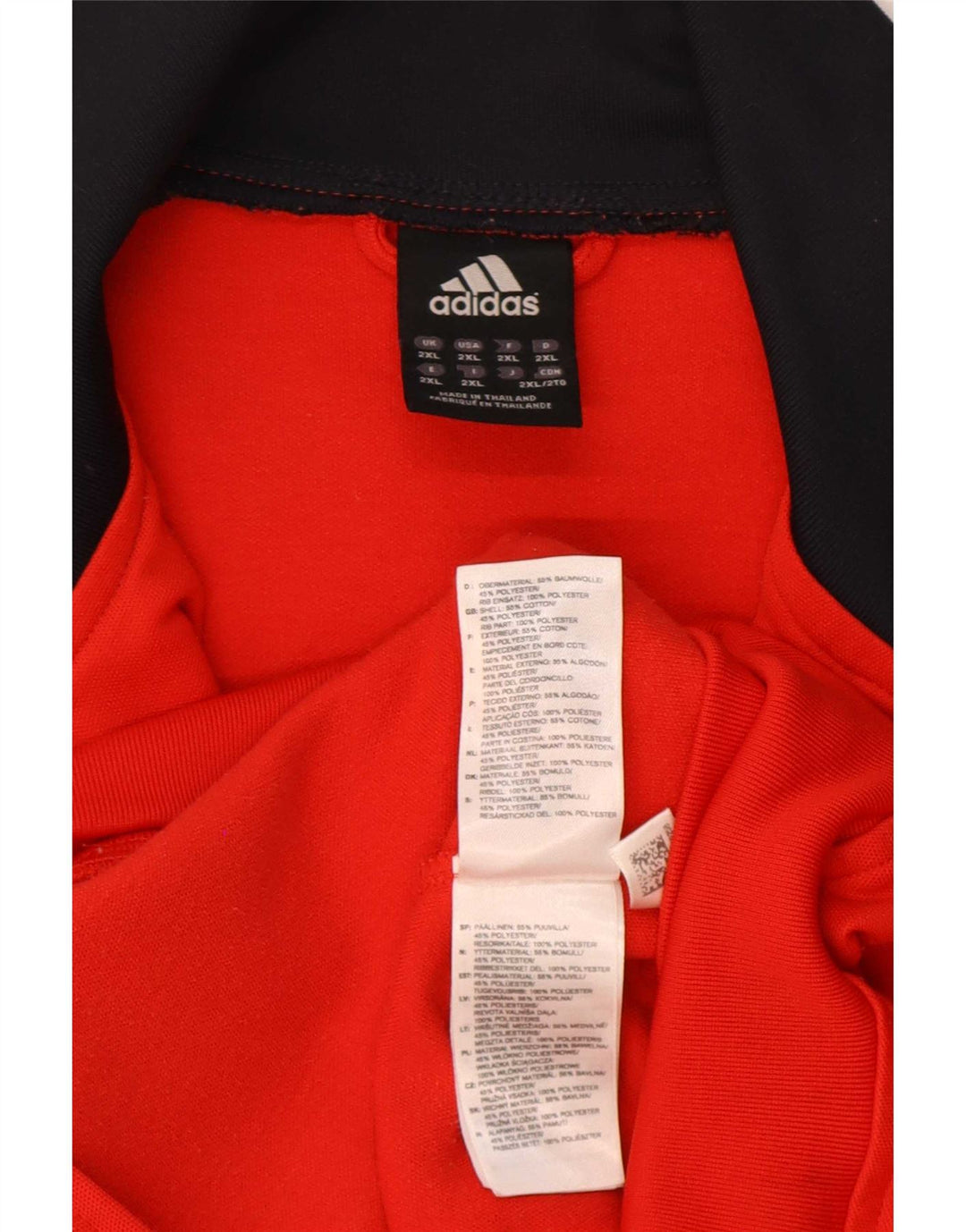 Adidas Grafisk træningsdragt jakke til mænd 2XL Rød Colourblock Bomuld