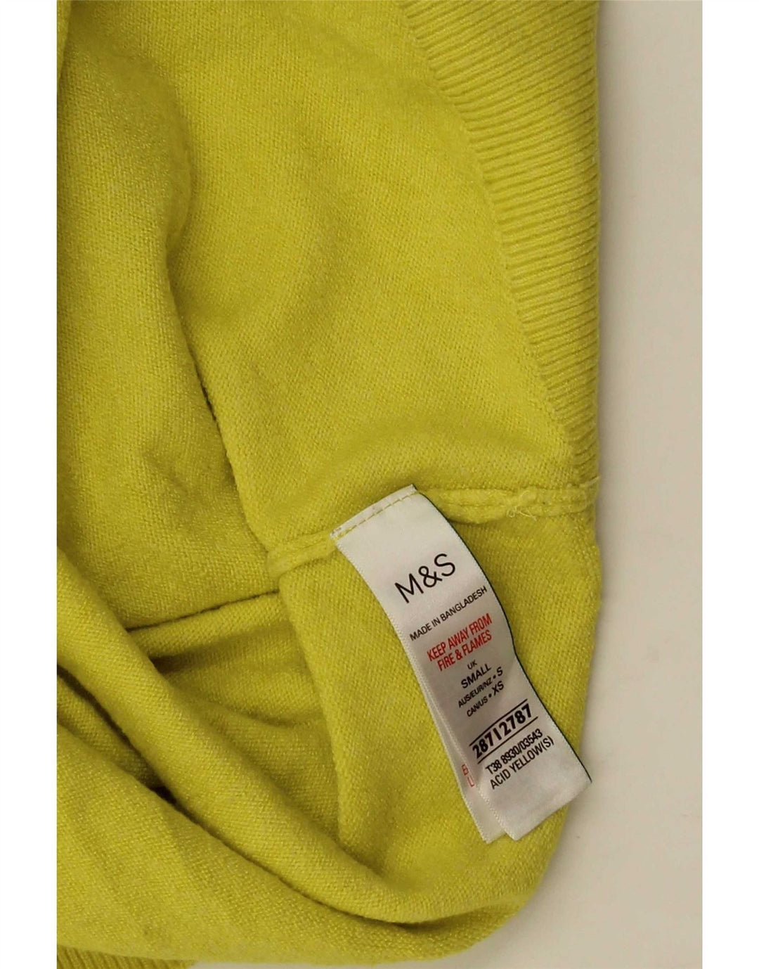 Marks & Spencer Dame Rullehals Sweater UK 10 Lille Gul