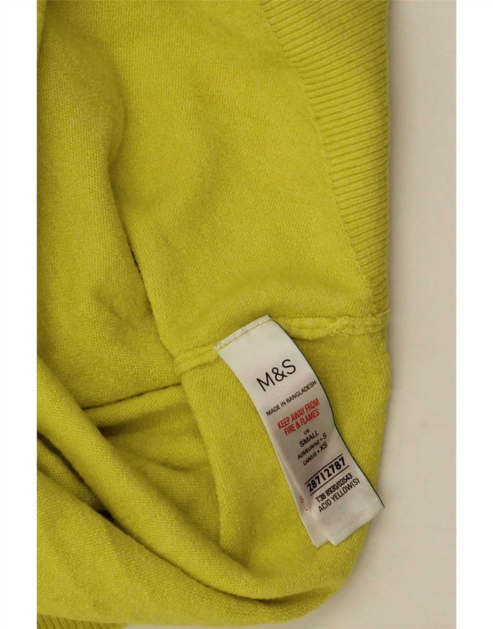 Marks & Spencer Dame Rullehals Sweater UK 10 Lille Gul