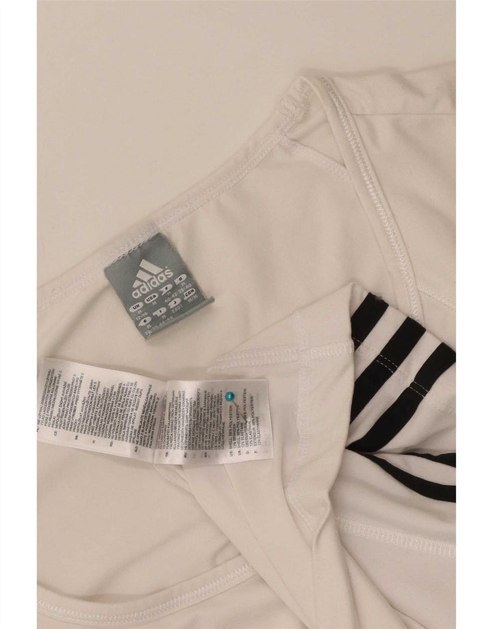 Adidas T-Shirt Top UK 12/14 Medium White Colourblock Polyester