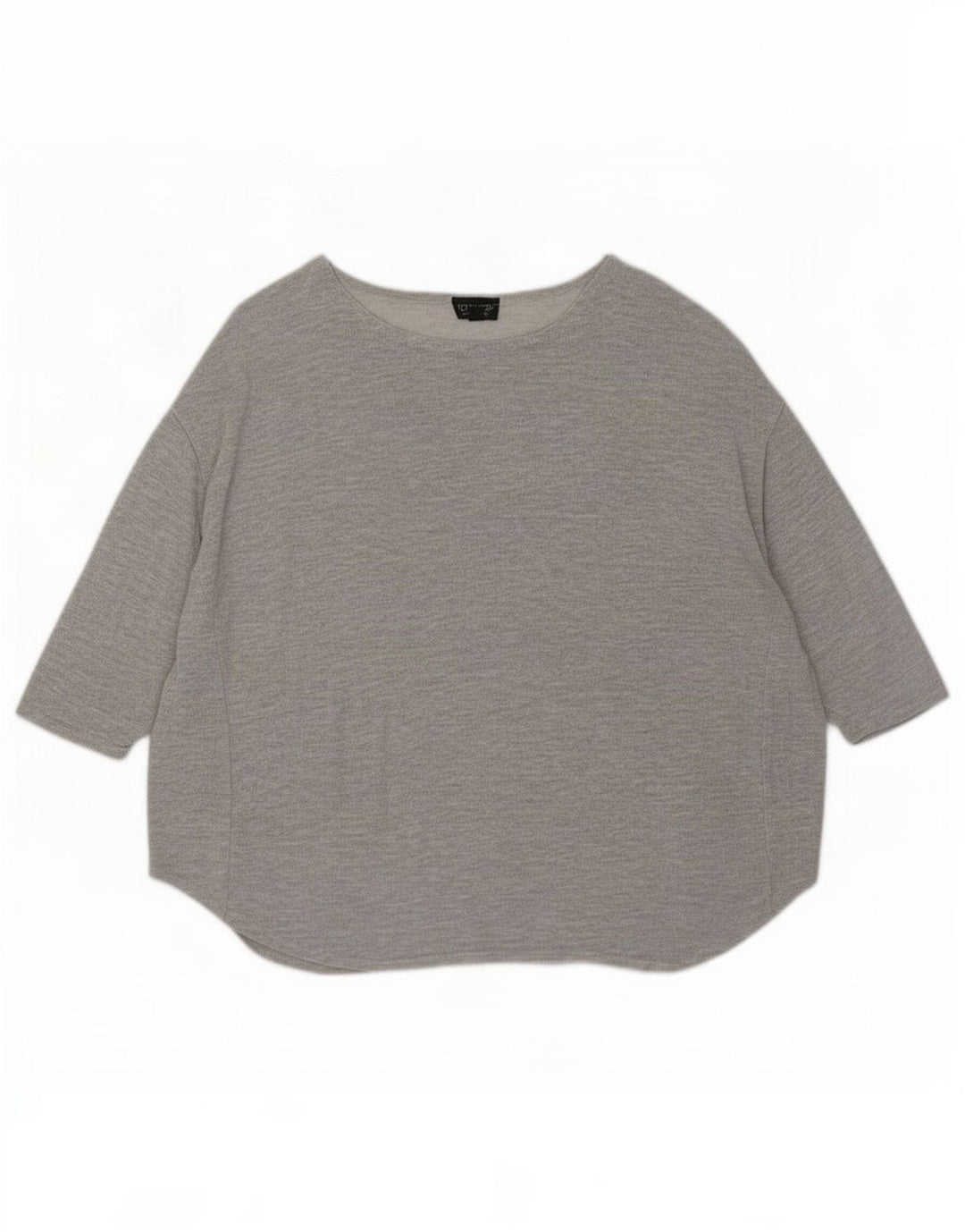 Topshop Dame Oversized Top 3/4 ærme UK 12 Medium Grey Viscose