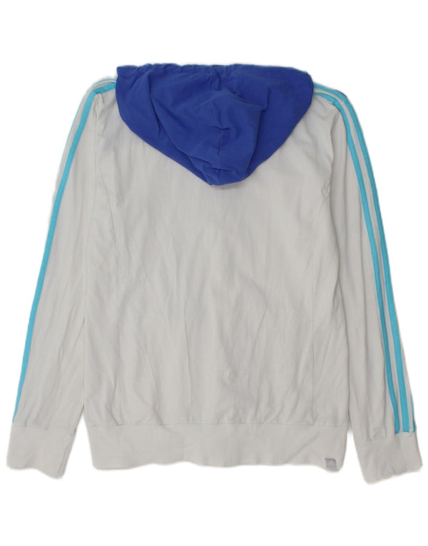 Adidas Dame Hættetrøje Sweater UK 14 Stor Hvid Colourblock Bomuld