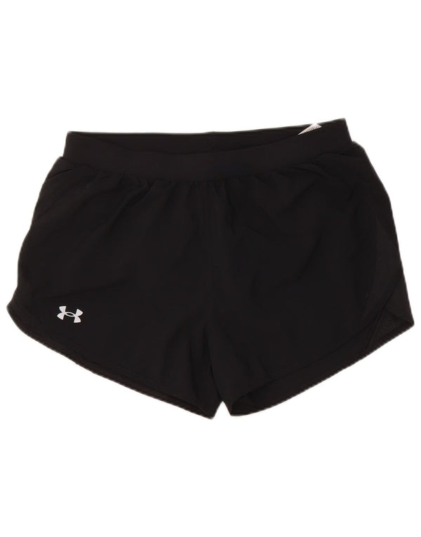 Under Armour Womens Heat Gear Sports Shorts UK 14 Medium Black Polyester