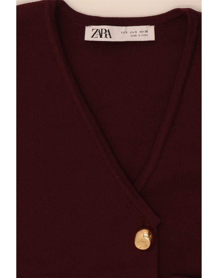 Zara Damestrik vest UK 8 Small Burgundy