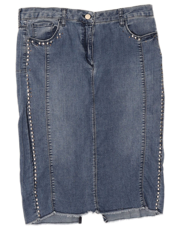 Fiorella Rubino Dame Denim Nederdel UK 12 Medium W34 Blå Bomuld
