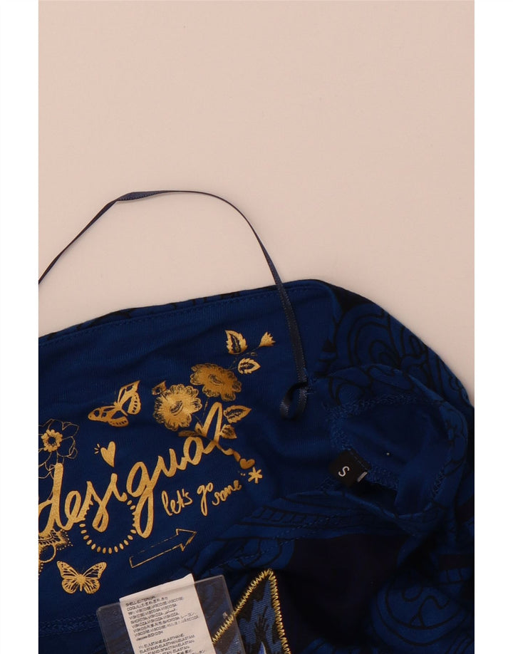 DESIGUAL Dame Oversized Batwing Bluse Top UK 10 Small Blue Paisley