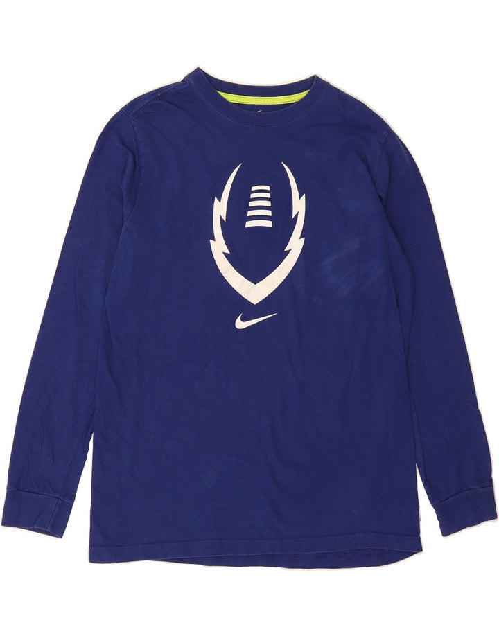 NIKE Womens Graphic Top Long Sleeve UK 18 XL Blue Cotton Vintage Nike and Second-Hand Nike from Messina Hembry 