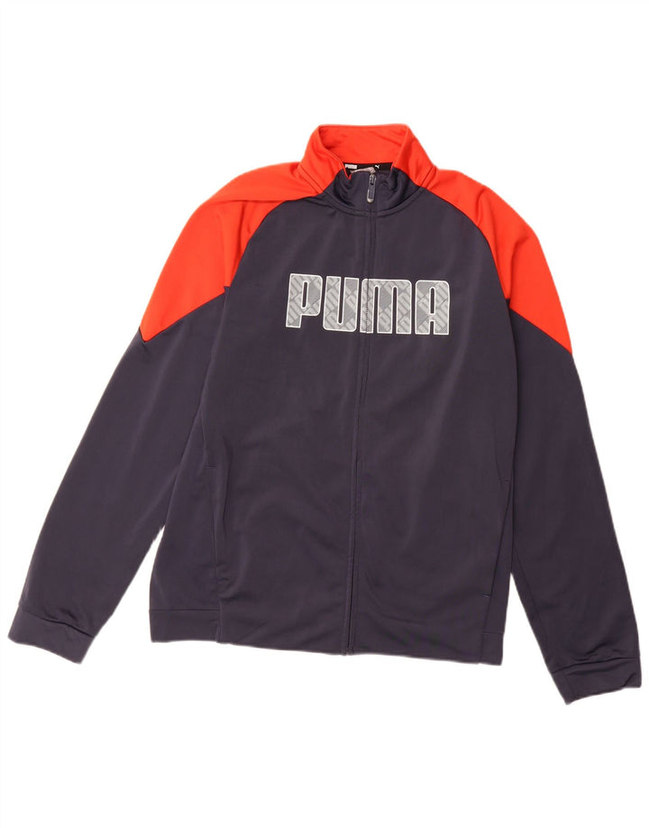 Puma drenge grafisk træningsdragt topjakke 15-16 år marineblå polyester